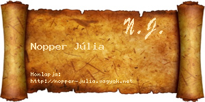Nopper Júlia névjegykártya